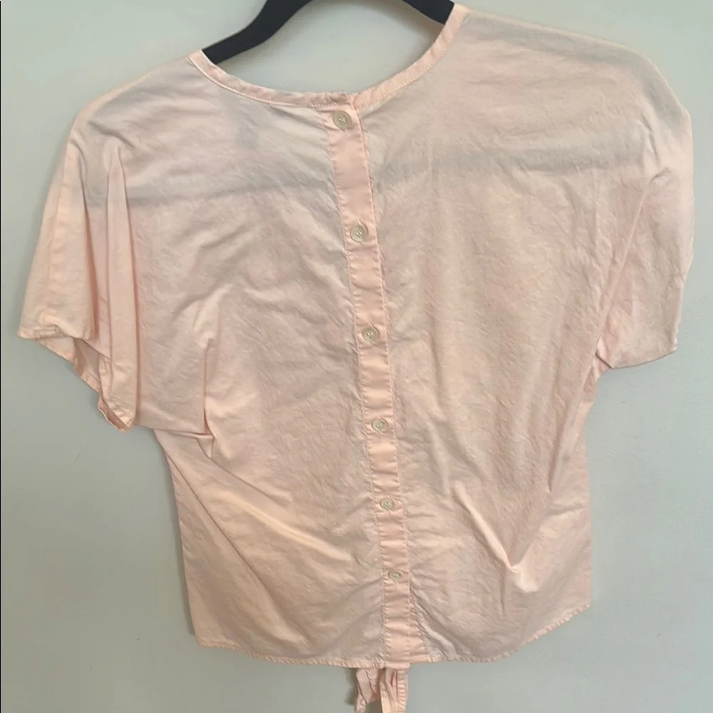 J. Crew Pink Tie-Front Blouse with Relaxed Sleeves - Picture 3 of 3